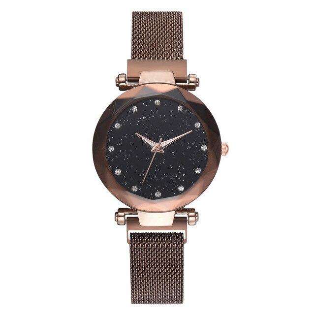 Brown relogio feminino Starry Sky Watch Women Watches Luxury Diamond Ladies Magnet Watches for Women Quartz Wristwatch reloj mujer Utoper