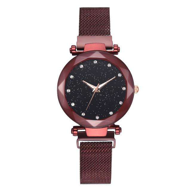Red relogio feminino Starry Sky Watch Women Watches Luxury Diamond Ladies Magnet Watches for Women Quartz Wristwatch reloj mujer Utoper
